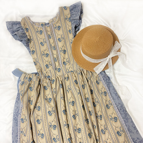 Pine Flower エプロン カントリーワンピース ハンドメイド作家 Pine Flower エプロン カントリーワンピース ハンドメイド作家