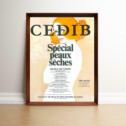 ルネ・グリュオー CEDIB 1960年代 フランス ヴィンテージ 広告 額付 ポスター 1枚目の画像