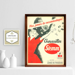 ルネ・グリュオー Stemm 1960年代 フランス ヴィンテージ 雑誌 広告 額付 ポスター 2枚目の画像