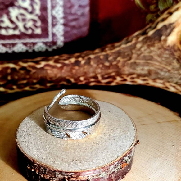 フェザーリング silver950 オープンリング シルバーリング 指輪