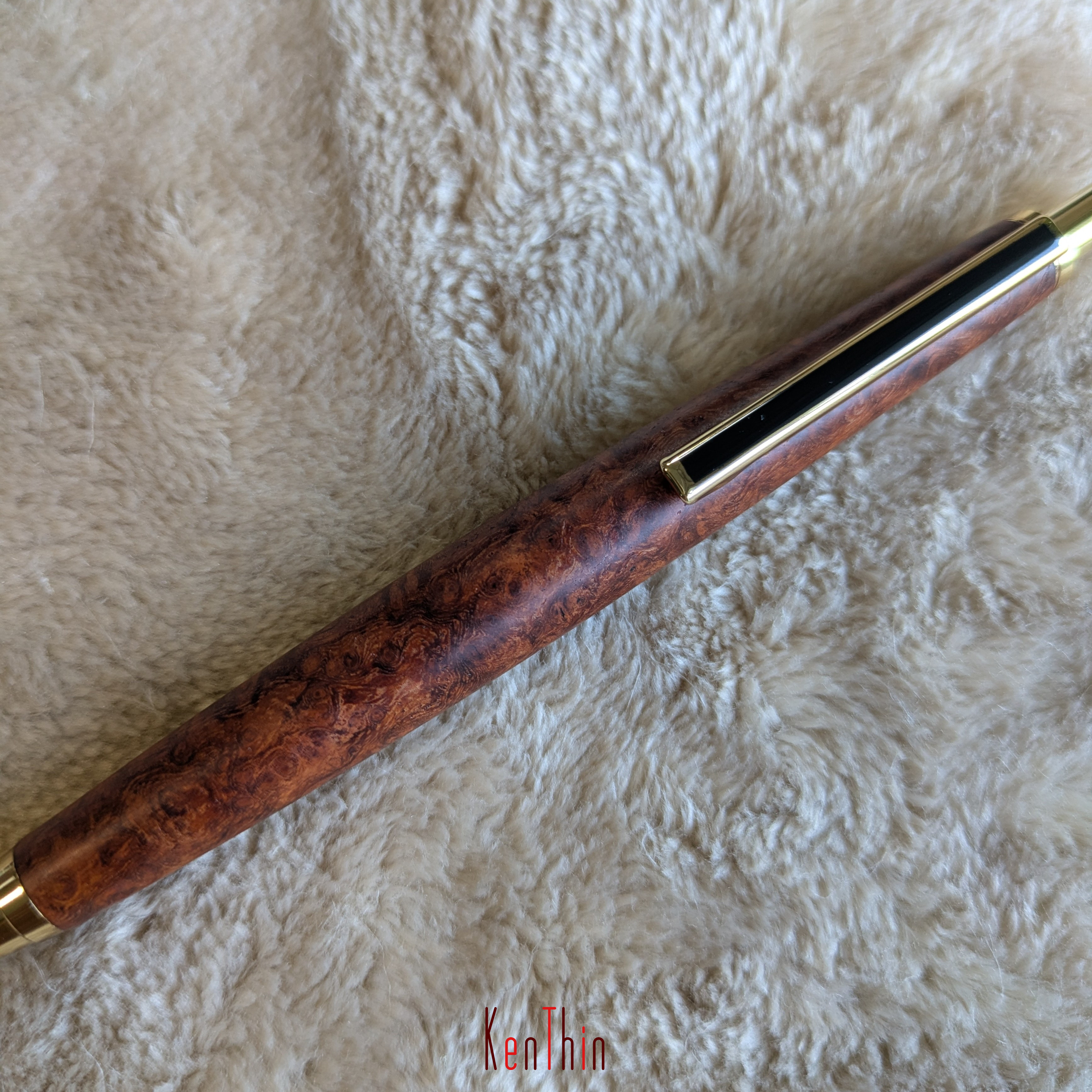 ▪️スリムライン銘木シャープペンシル▪️ 本花梨 瘤杢 ノック式　··・送料無料・··