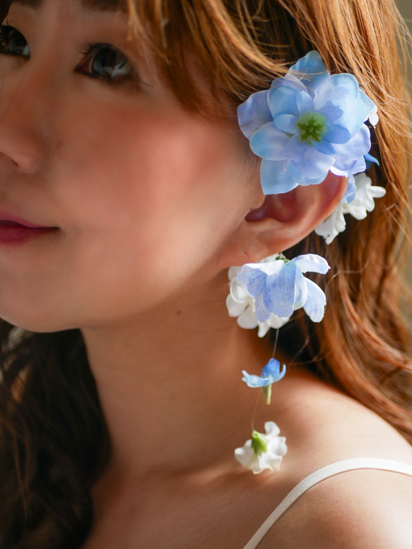 エルサ】フラワーイヤーカフ イヤーカフ 造花アクセサリー イヤカフ