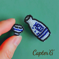 宇宙シリーズ】宇宙飛行士ビーズ刺繍ブローチ ブローチ Capter 'G