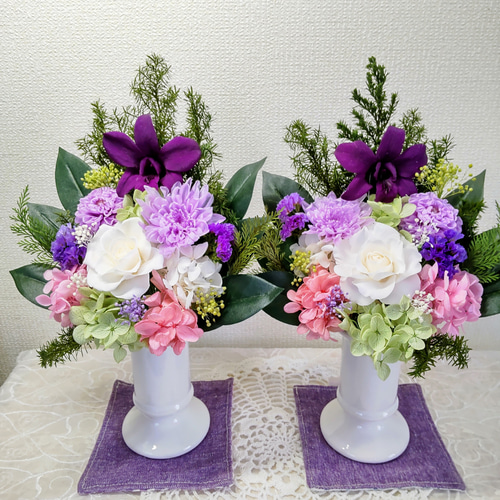 一対仏花プリザーブドフラワーお手入れ不要 プリザーブドフラワー