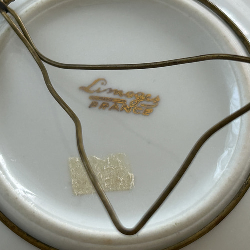 フランスアンティーク LIMOGES リモージュ 貴族柄 ミニプレート 飾り皿