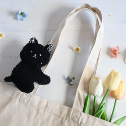 ネーム入れ、名入れ可♪miniくまちゃん タオルハンカチ☆（サックス