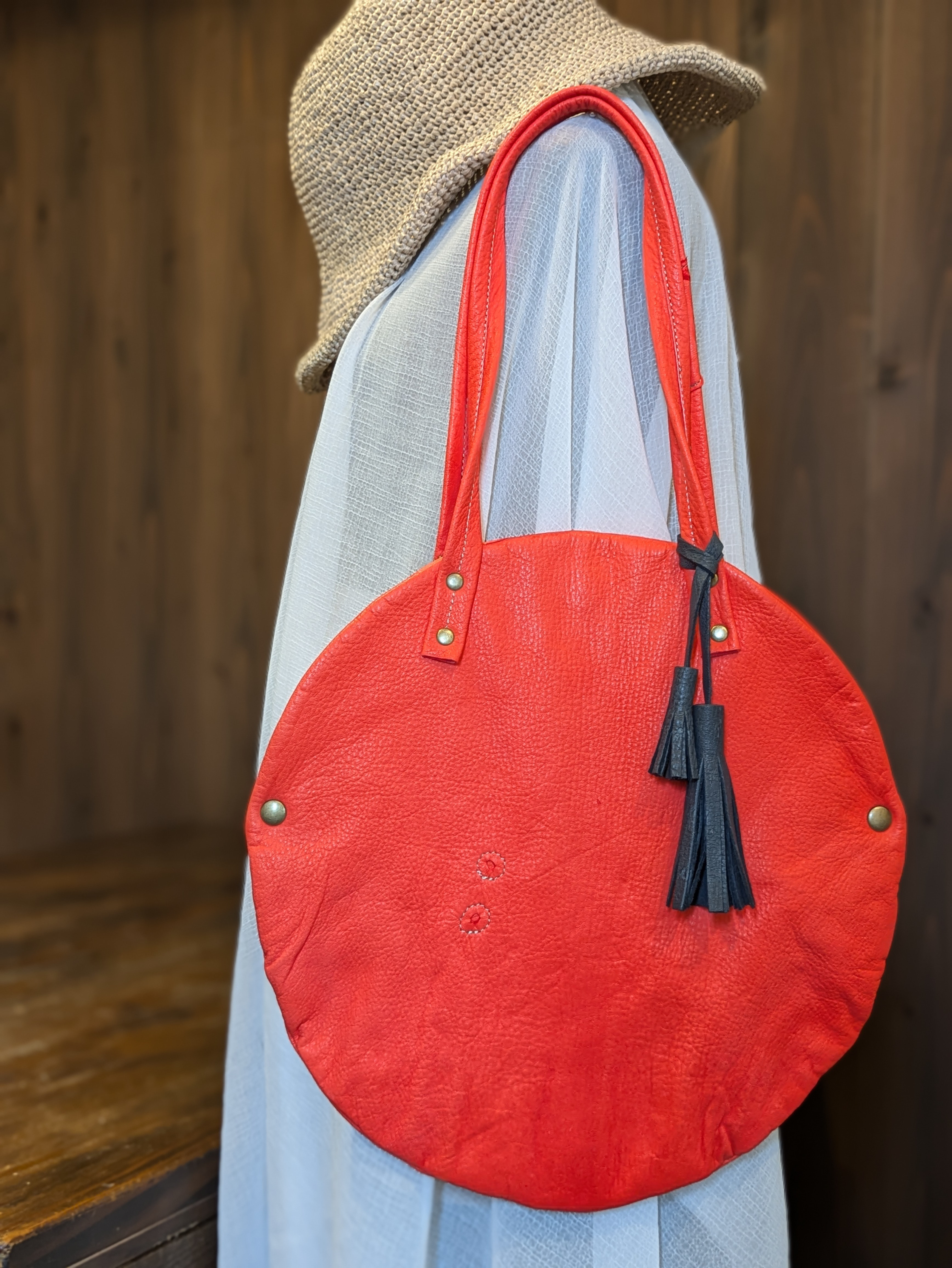 鹿革まぁるい陽だまりバッグ(ジビエレザー)