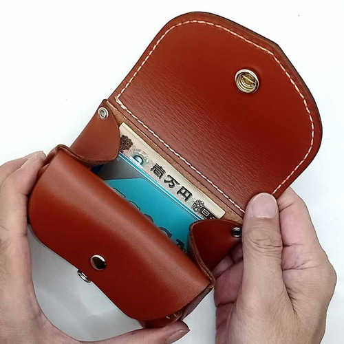 本革 レザー ミニウォレット アポロコンチョ ブラウン かわいい財布
