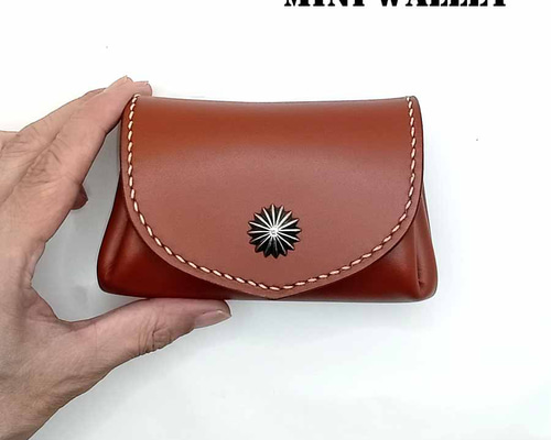 本革 レザー ミニウォレット アポロコンチョ ブラウン かわいい財布