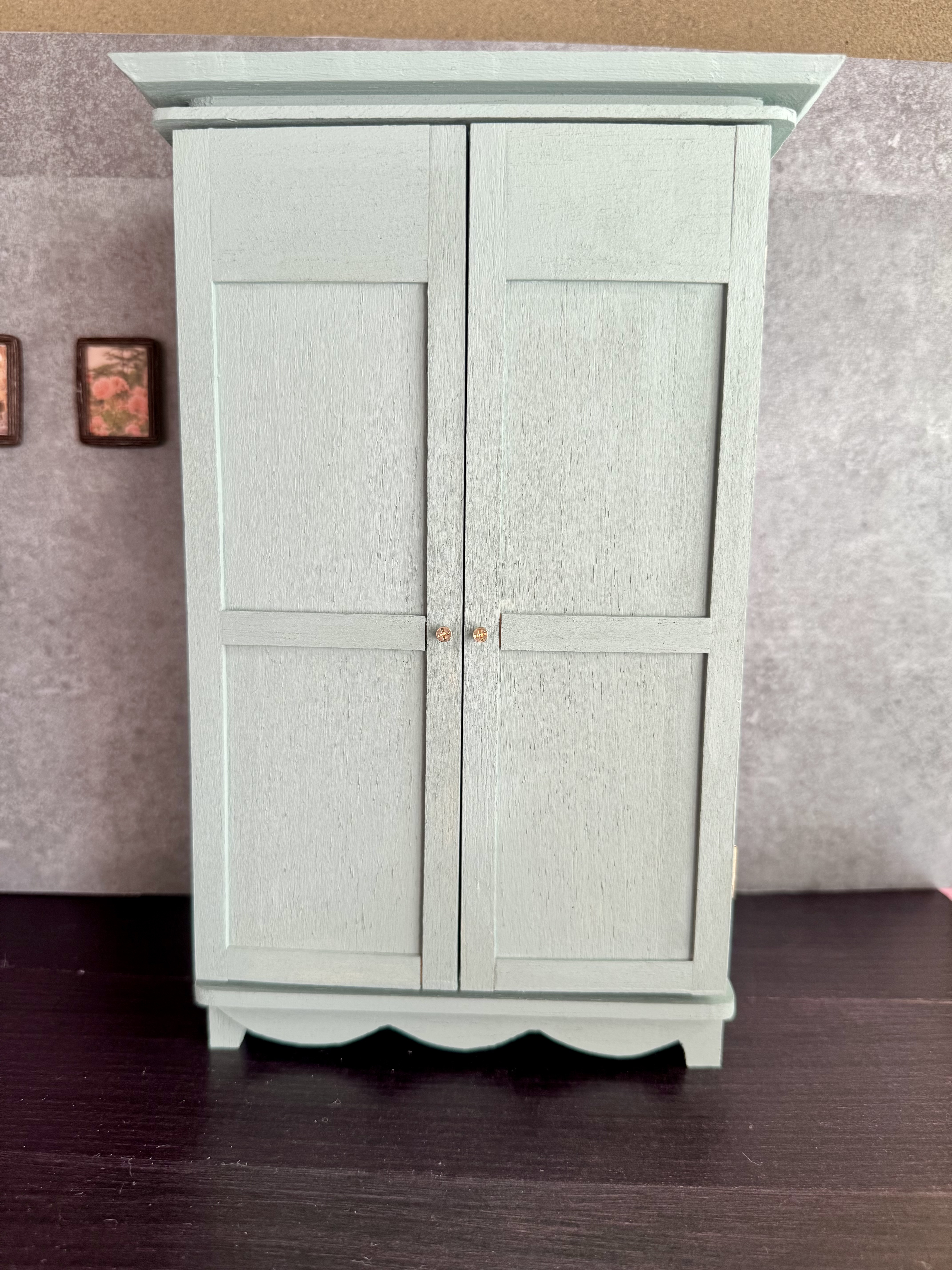 ミニチュアクローゼット　ドール用クローゼット　木製クローゼット　1/6スケール｜詳細画像