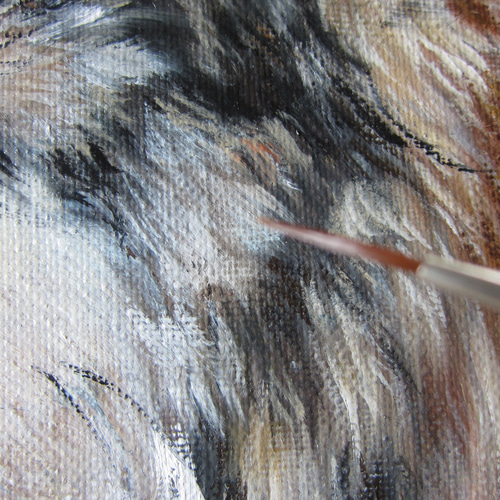 オオカミの油絵原画F3号 絵画 mimoza 通販 19598039｜Creema