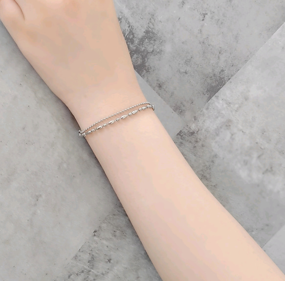 デザインドット ブレスレット 二連 マンテル 金属アレルギー対応 /サージカルステンレス ブレスレット Repisol 通販 19598090 ...