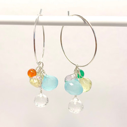 【天然石ピアス】Silver925　フープピアス　イヤリング　ハンドメイド 3枚目の画像