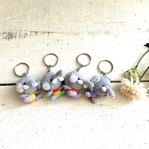 オリジナル 編みぐるみ ゾウ 象 キーホルダー あみぐるみ orb(オーブ