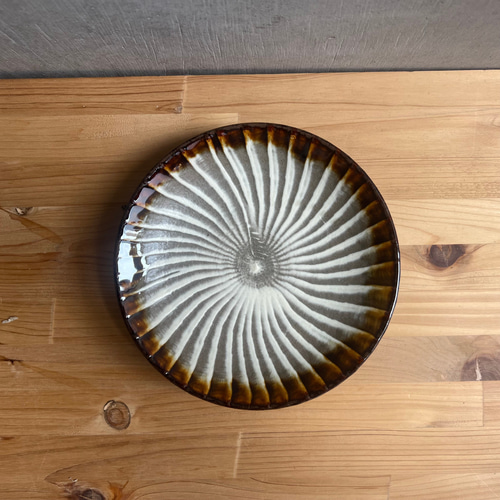 小石原焼 5寸皿 刷毛目 飴縁 直径約15.5cm 柳瀬本窯元 小皿 Reboot