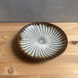 小石原焼 5寸皿 刷毛目 飴縁 直径約15.5cm 柳瀬本窯元 小皿 Reboot