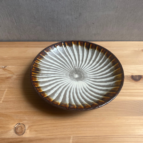 小石原焼 5寸皿 刷毛目 飴縁 直径約15.5cm 柳瀬本窯元 小皿 Reboot