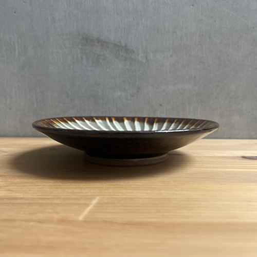 小石原焼 5寸皿 刷毛目 飴縁 直径約15.5cm 柳瀬本窯元 小皿 Reboot