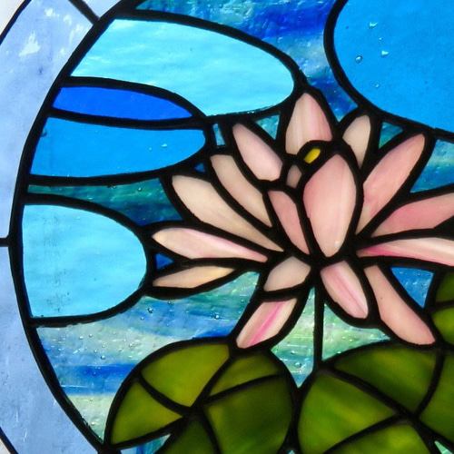 ステンドグラス ＊ピンクの睡蓮のサンキャッチャー＊ サンキャッチャー