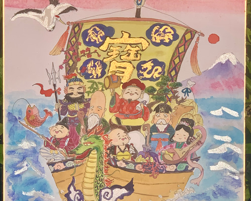 七福神 掛軸 浮世絵 和紙製 七福神 掛軸 浮世絵 和紙製 七福神 浮世絵 掛軸 美品 - メルカリ
