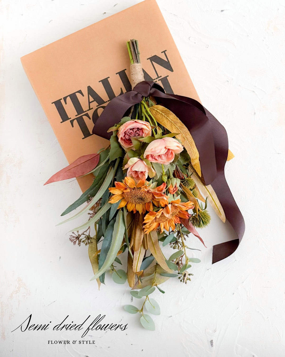 ひまわりのスワッグ　アーティフィシャルフラワー　造花　造花スワッグ　インテリア　プレゼント　光触媒加工　癒し