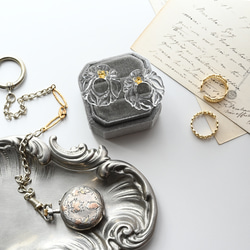 ヴィクトリアンヴィンテージリースガラスのピアス／イヤリング［サージカルステンレス/チタン/クリップイヤリング］ 8枚目の画像