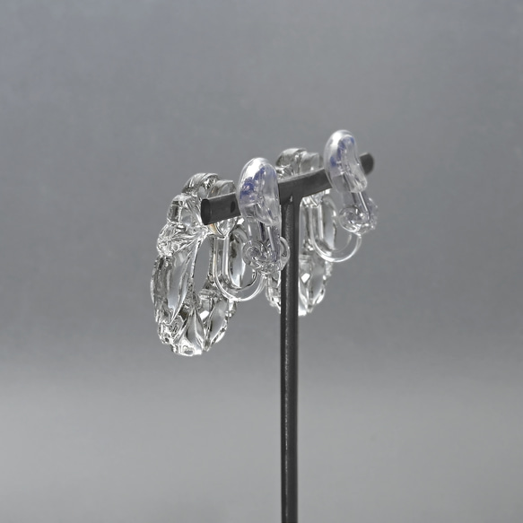 ヴィクトリアンヴィンテージリースガラスのピアス／イヤリング［サージカルステンレス/チタン/クリップイヤリング］ 15枚目の画像