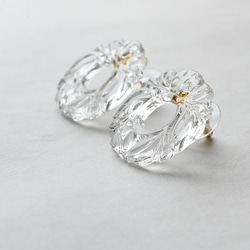 ヴィクトリアンヴィンテージリースガラスのピアス／イヤリング［サージカルステンレス/チタン/クリップイヤリング］ 5枚目の画像