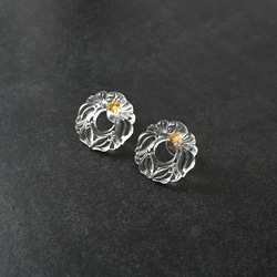 ヴィクトリアンヴィンテージリースガラスのピアス／イヤリング［サージカルステンレス/チタン/クリップイヤリング］ 11枚目の画像