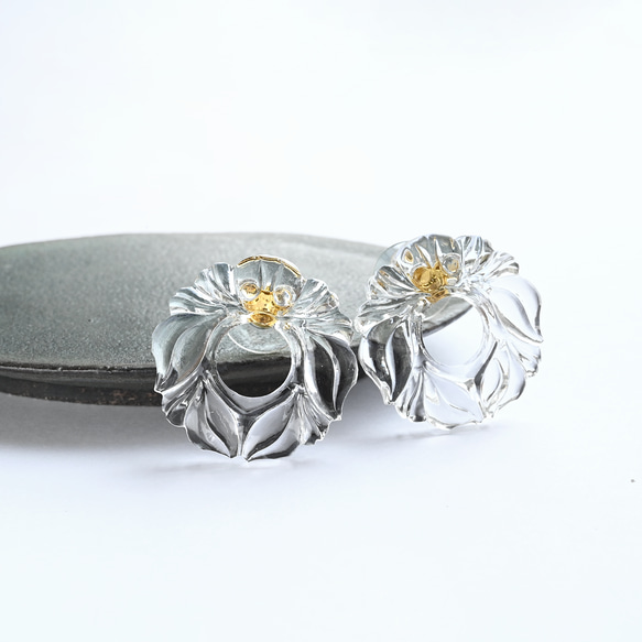 ヴィクトリアンヴィンテージリースガラスのピアス／イヤリング［サージカルステンレス/チタン/クリップイヤリング］ 17枚目の画像