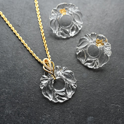 ヴィクトリアンヴィンテージリースガラスのピアス／イヤリング［サージカルステンレス/チタン/クリップイヤリング］ 10枚目の画像