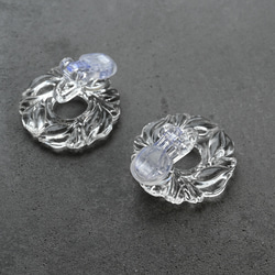 ヴィクトリアンヴィンテージリースガラスのピアス／イヤリング［サージカルステンレス/チタン/クリップイヤリング］ 16枚目の画像