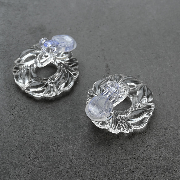 ヴィクトリアンヴィンテージリースガラスのピアス／イヤリング［サージカルステンレス/チタン/クリップイヤリング］ 16枚目の画像