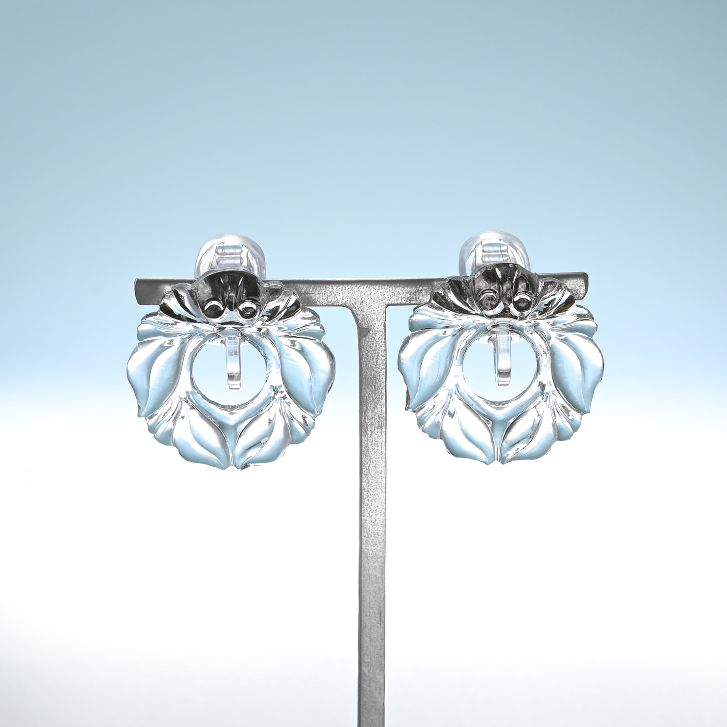 ヴィクトリアンヴィンテージリースガラスのピアス／イヤリング［サージカルステンレス/チタン/クリップイヤリング］