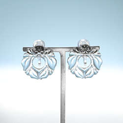 ヴィクトリアンヴィンテージリースガラスのピアス／イヤリング［サージカルステンレス/チタン/クリップイヤリング］ 2枚目の画像