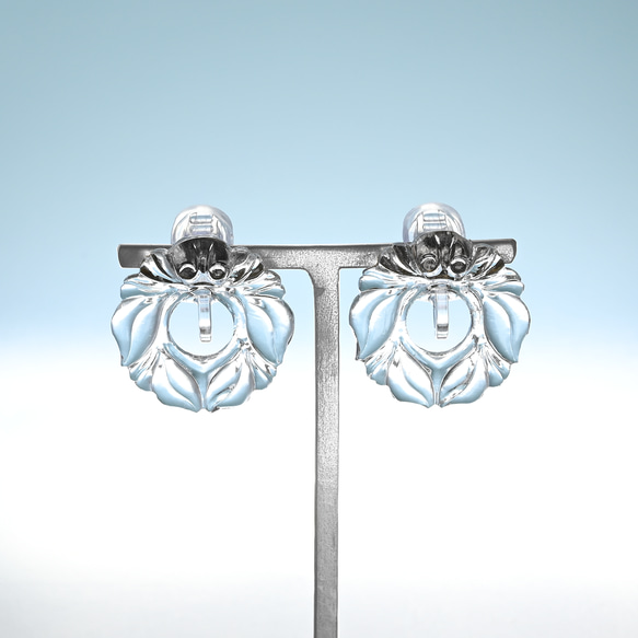 ヴィクトリアンヴィンテージリースガラスのピアス／イヤリング［サージカルステンレス/チタン/クリップイヤリング］ 2枚目の画像