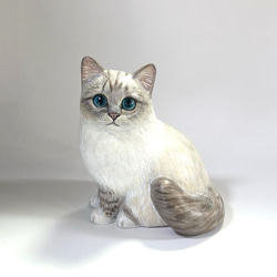 白黒ハチワレ猫の置物 その他アート 猫ハウス 通販 15890164