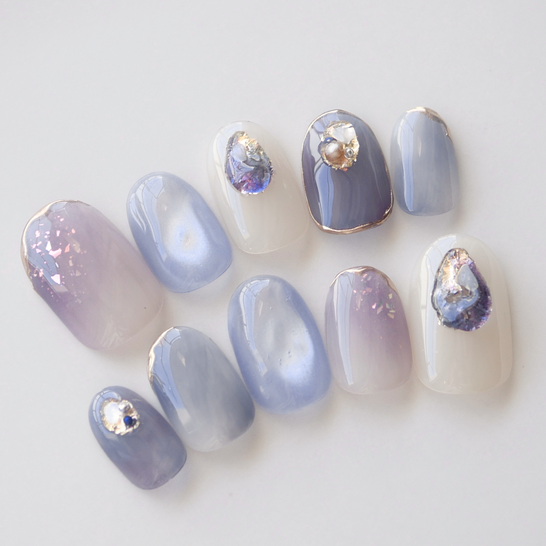 とろけるフルーツニュアンスネイル-ブルーベリー-◇ネイルチップ