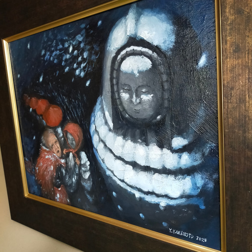 油絵F6号 傘地蔵とアイアンメイデン 絵画 黄土6号 通販