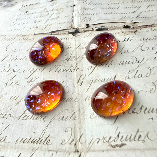 1個 ドラゴンズブレス 18×13mm ヴィンテージガラス メキシコオパール