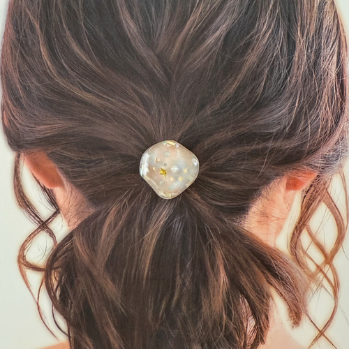 海のヘアゴム】3色展開｜桃色の海・南国の海・静かな海／レジン・貝殻