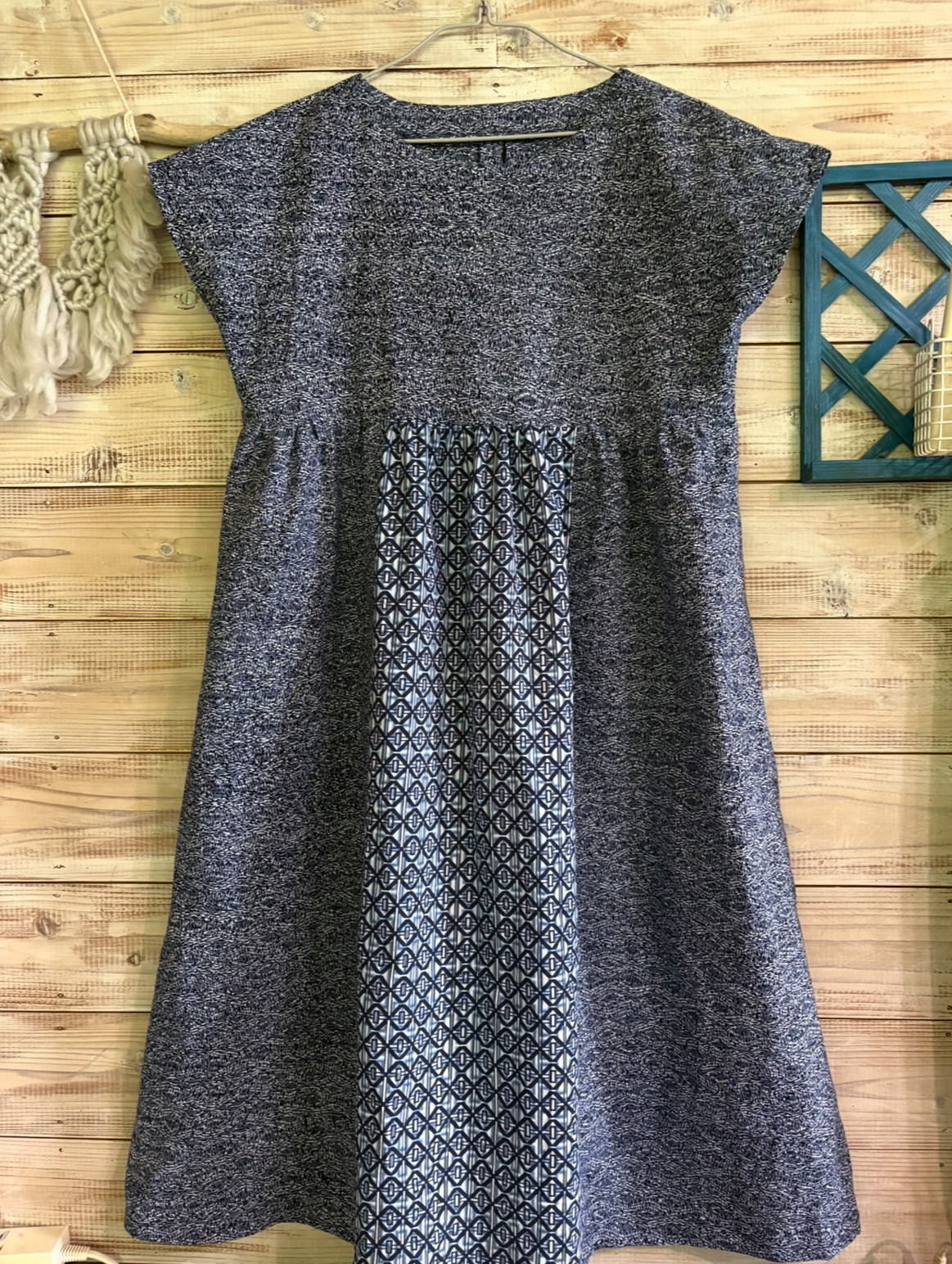 新品浴衣リメイク切り替えギャザーワンピース