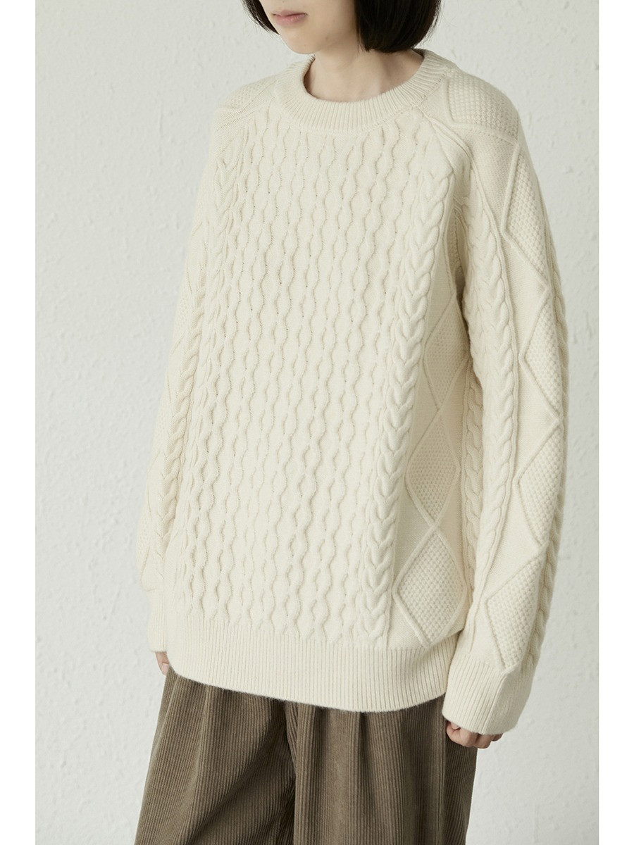 レディース ニット クルーネック プルオーバー 長袖 セーター