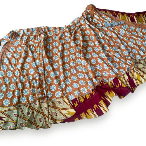 【サンメル】　3点おまとめ　オールドサリー　巻きスカート オールドサリー シルク リメイク 巻きスカート ロング丈 25 ロング