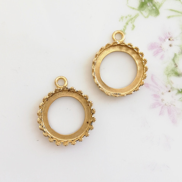 真鍮の都 [CHRBB] 1個】JBB社 真鍮 ゴールドカラー クラウンセッティング 1ループ