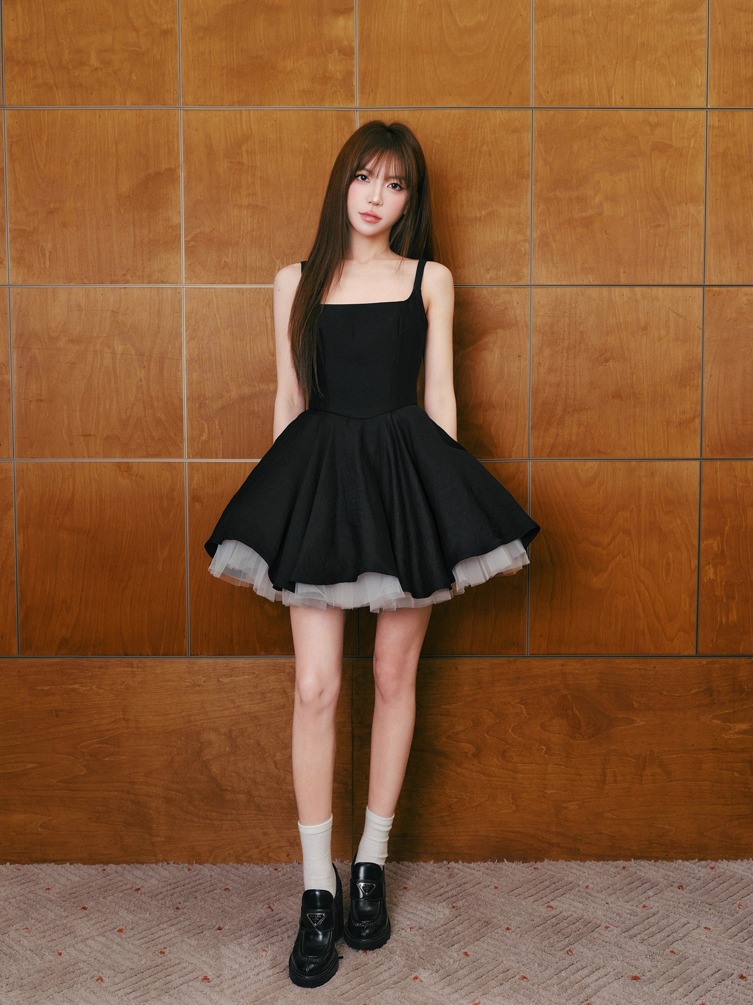 バレエ風 ウェディングドレス 3色 ショート丈 ノースリーブ ベージュ 黒 青 上品 韓国風 同窓会 お呼ばれ D090