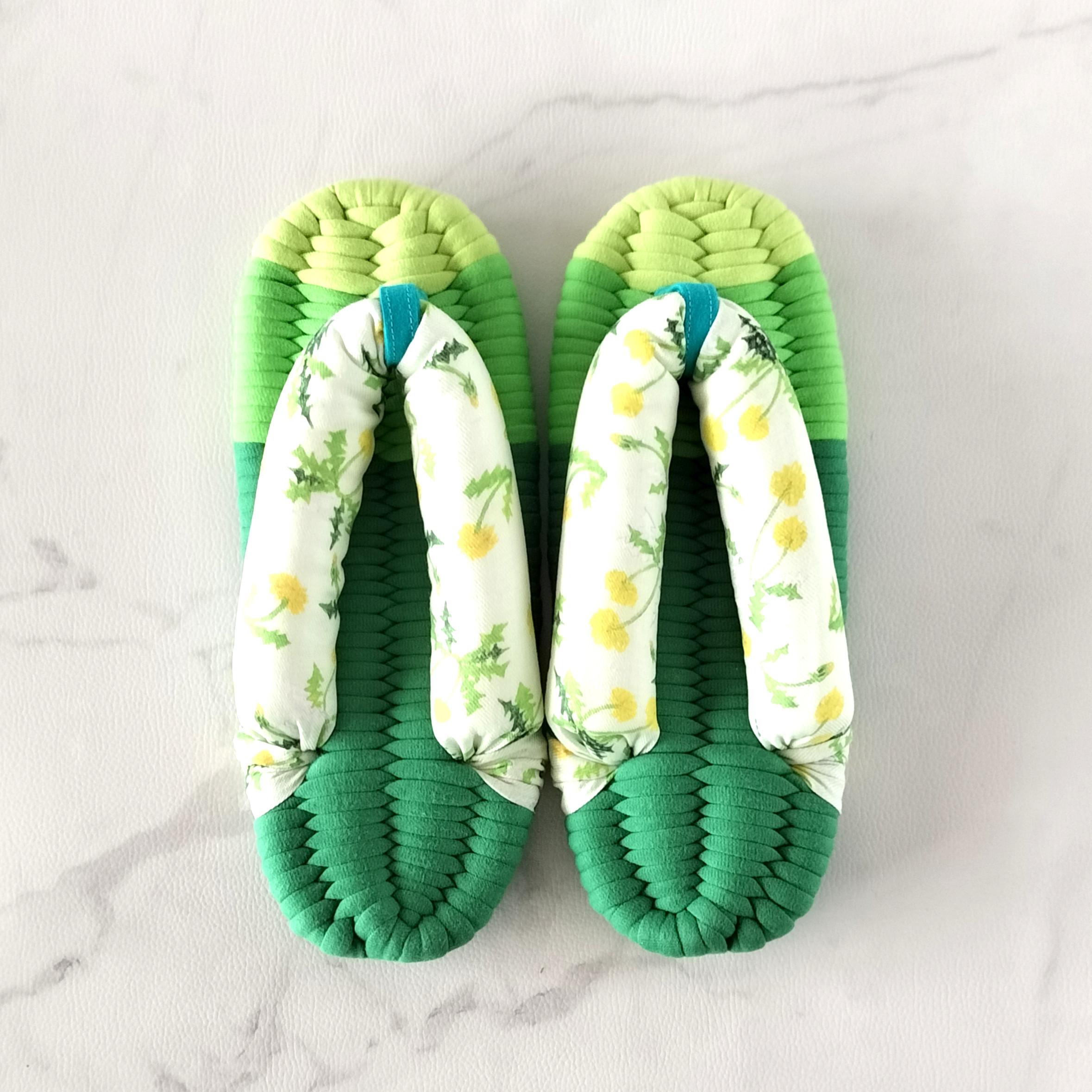 たんぽぽの布ぞうり Mサイズ 1点物 ギフト Creemaあんしん匿名便