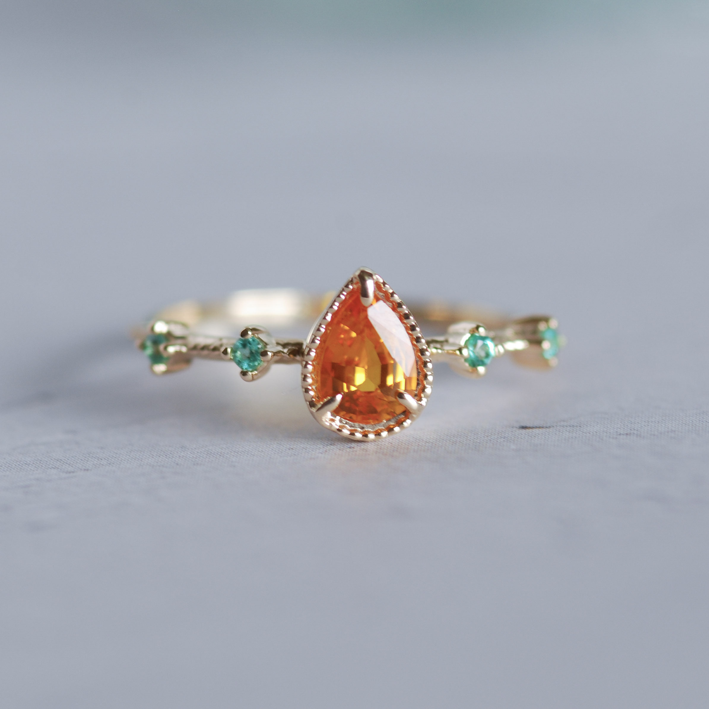 ビタミンカラー　サファイア＆エメラルド リング / K10YG【1点限り】