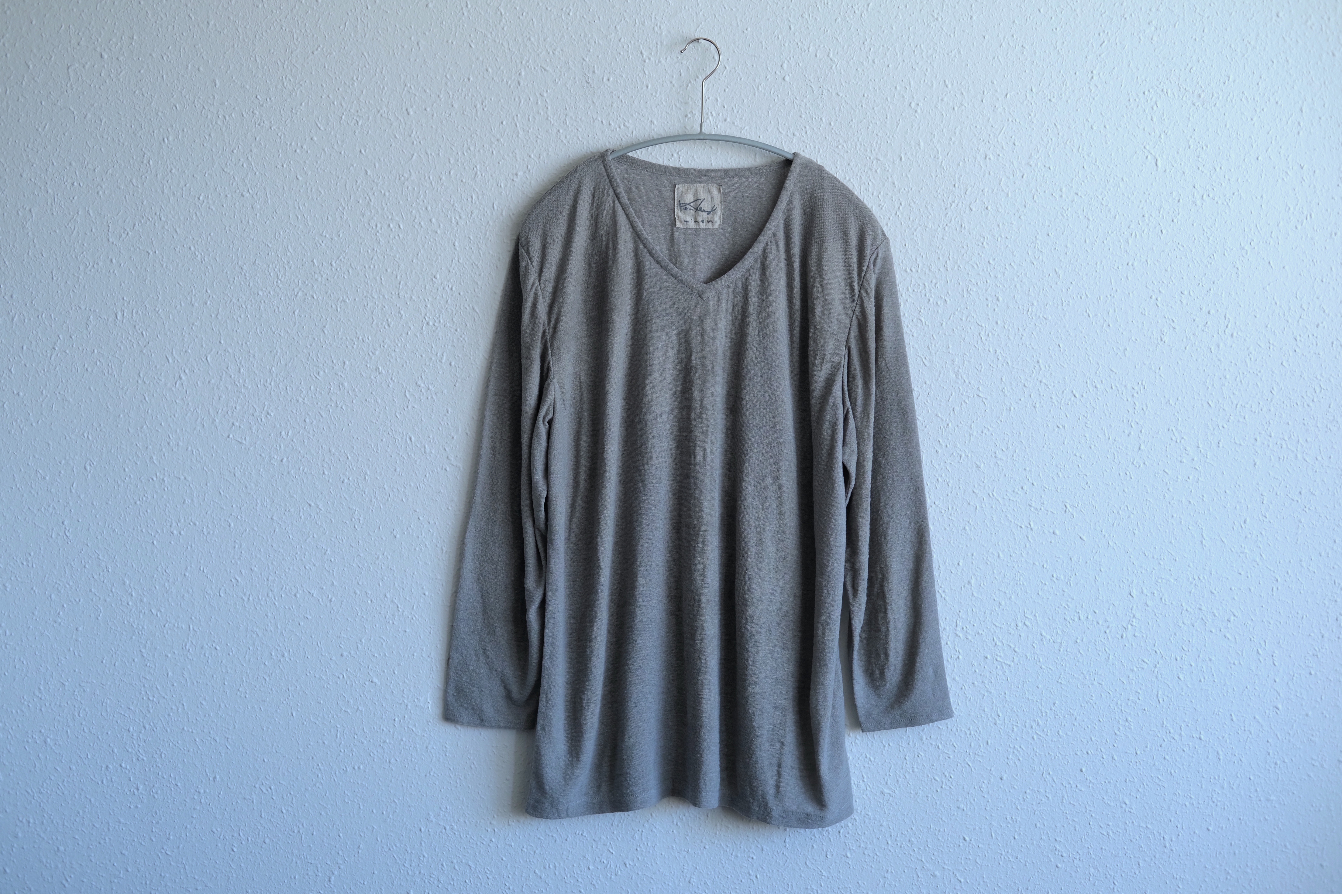 リネンコットンアンダーウェア　9分袖（フォーグ）［メンズ2サイズ］