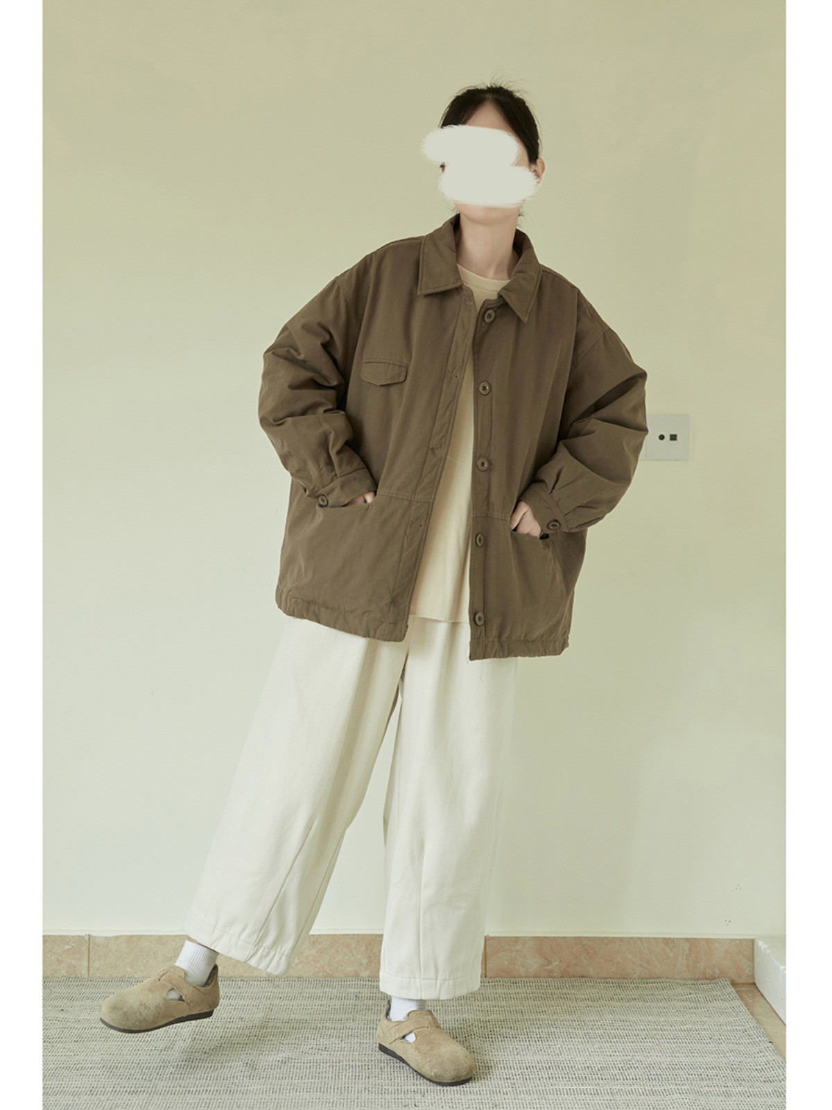 レディース 綿中綿ジャケット テーラードカラー 厚手 保温アウター